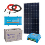 Solar Off Grid Kit 375 VA (700W peak) with 1320 Wh Energy Storage for Home, Van, Camper, Marine, Leisure