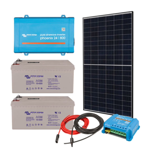 Solar Off Grid Kit 800 VA (1500W peak) with 5280 Wh Energy Storage for Home, Van, Camper, Marine, Leisure
